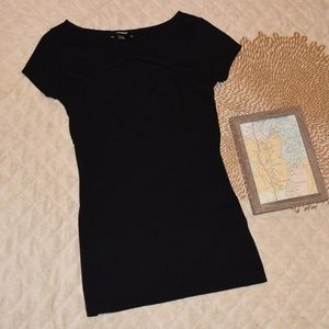 Express Peep Hole Tee XXS Black